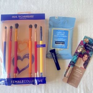NEW EYES Bundle: MAC False Lashes Mascara + Neutrogena Wipes + 6 Eye Brushes etc